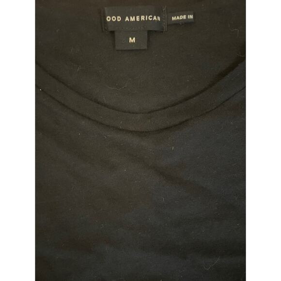 Good American Black Muscle Tee Size M 90% Cotton 10% Linen Sleeveless Top - Picture 3 of 3